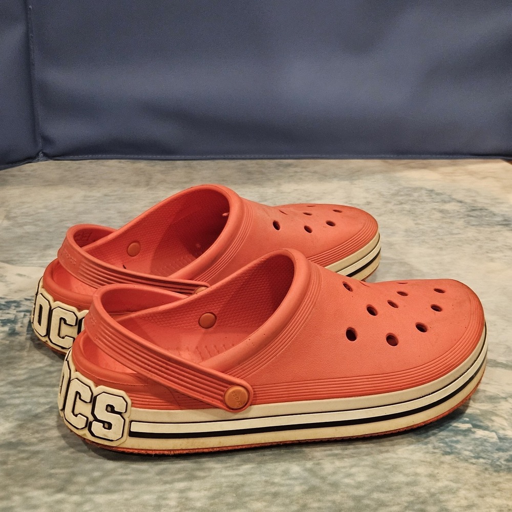 Crocs Crocband Red Clogs Men's 10 Women's 12 Slip On Shoes Fair Condition - Picture 5 of 9